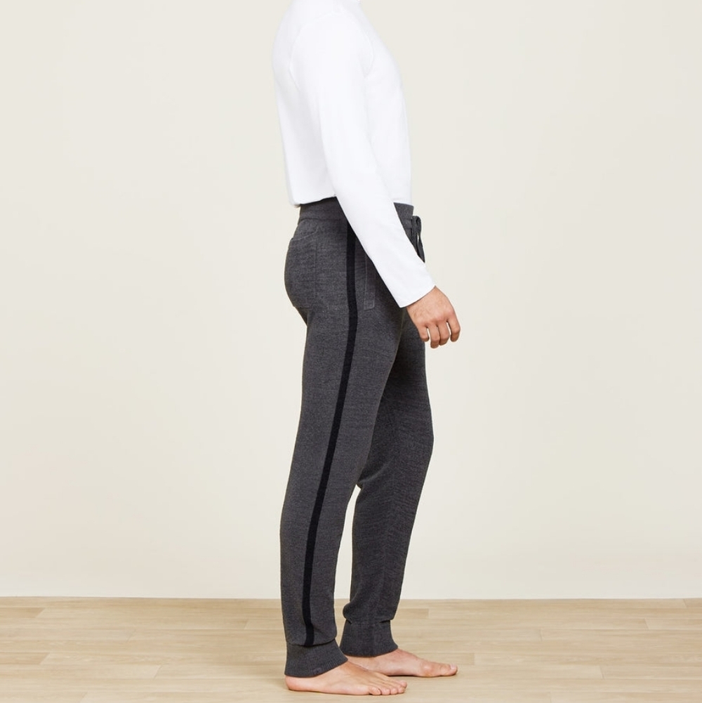 Barefoot Dreams Men's CozyChic Ultra Lite Charcoal Striped Jogger Pants Small